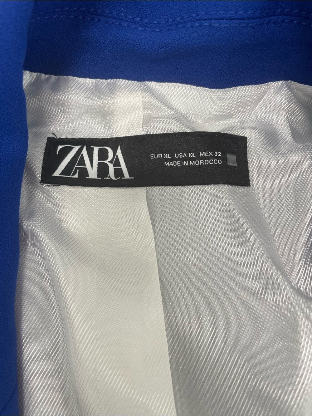 ZARA Double Breasted Blue Blazer size XL - Picture 3 of 9
